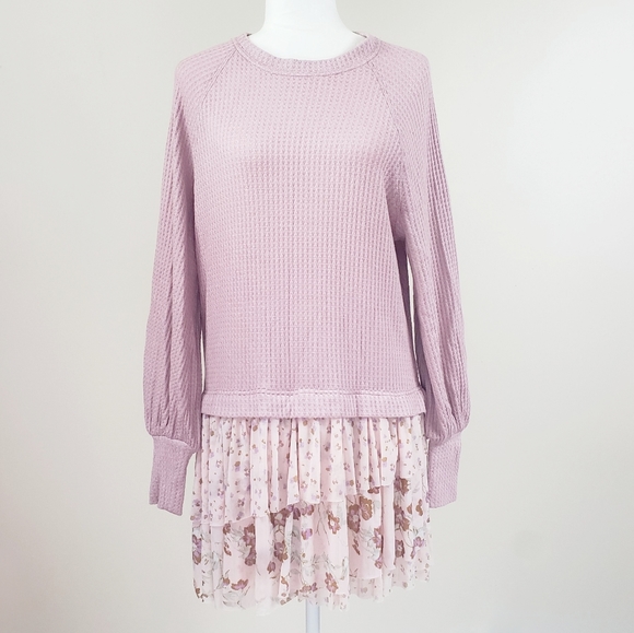 Free People NWT Pearl Mauve Combo Dress Sz. XS - Picture 2 of 11